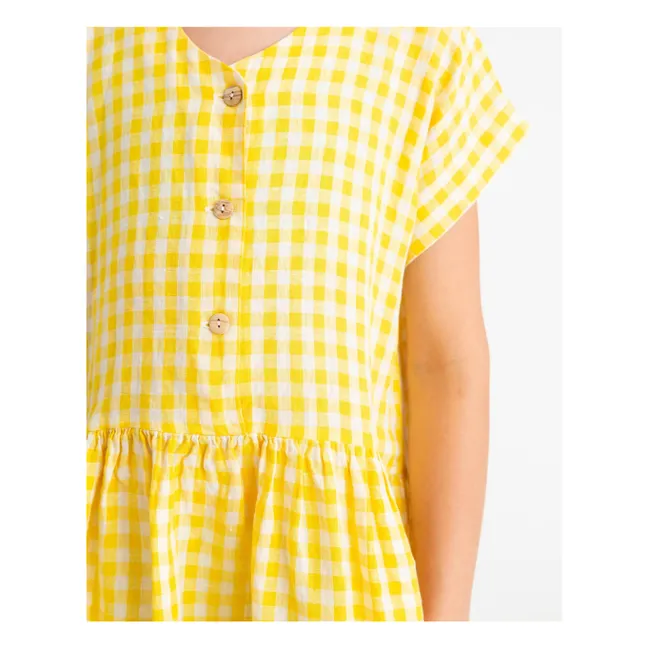 Gingham Linen Dress | Yellow