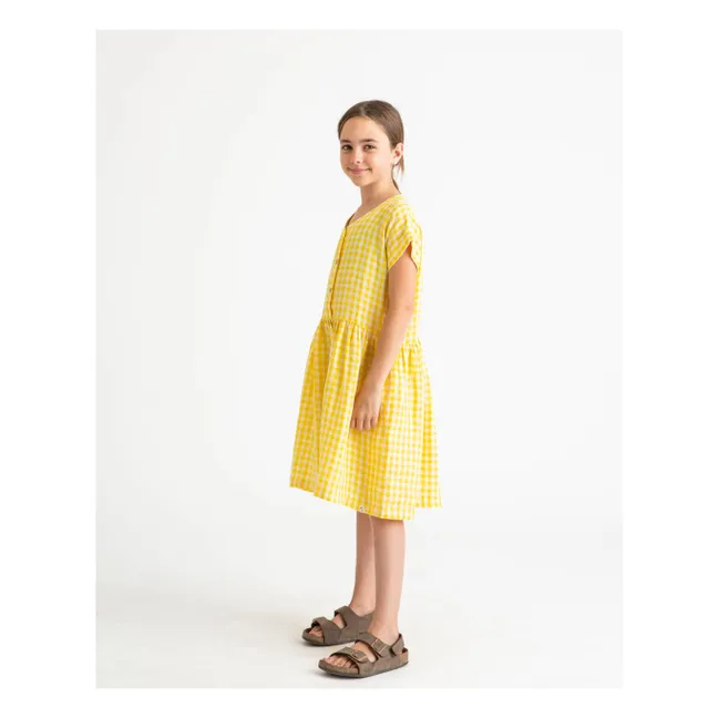 Vichy-Kleid Leinen | Gelb