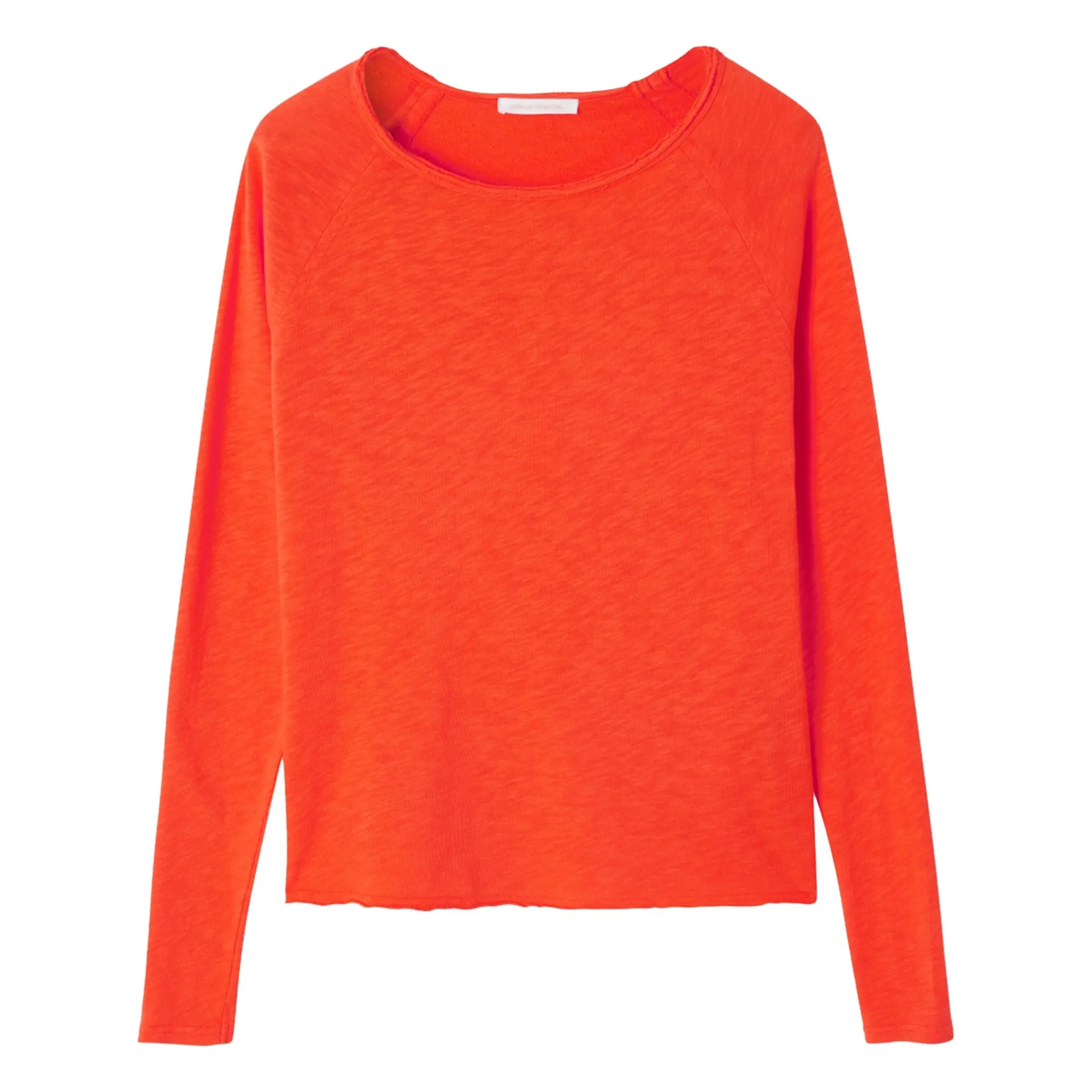 American Vintage Orange Long-Sleeved Boat-Neck T-Shirt Sonoma