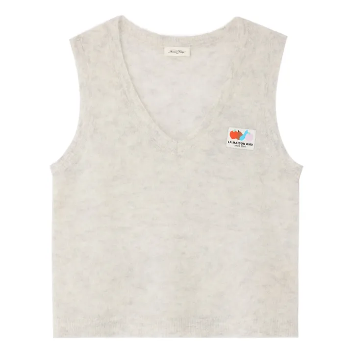 Pullover Ärmellos V-Ausschnitt Nenybay Alpaka | Grigio chiné chiaro- Produktbild Nr. 0