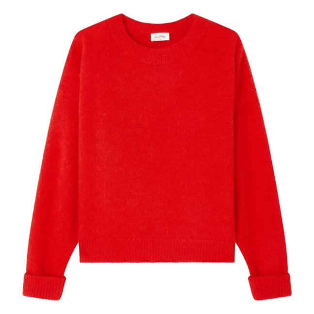 Vitow Alpaca and Wool Boatneck Sweater | Red