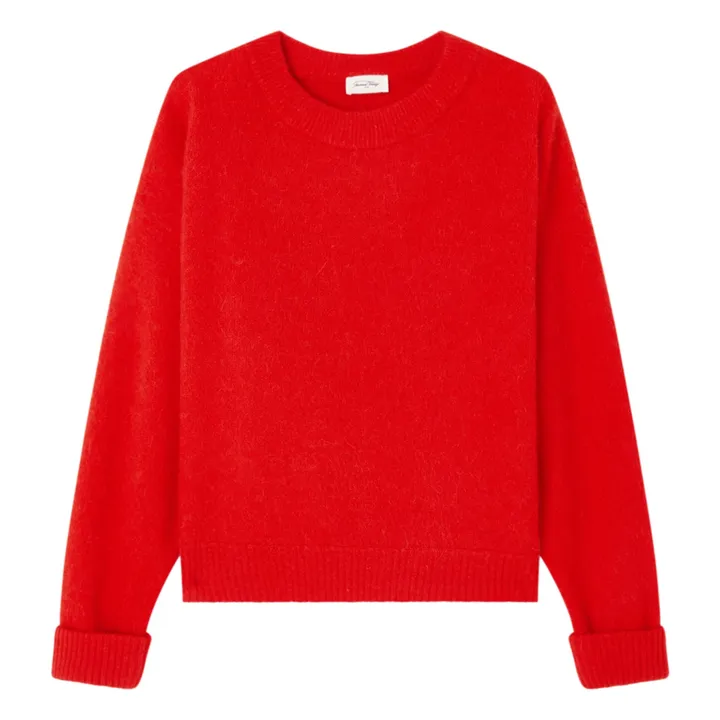 Pullover Bateau-Kragen Vitow Alpaka und Wolle | Rot- Produktbild Nr. 0