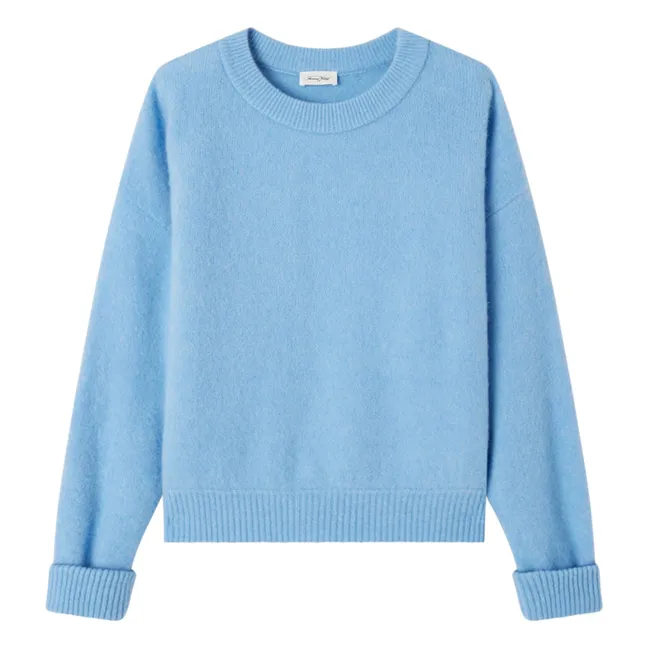 Pullover Bateau-Kragen Vitow Alpaka und Wolle | Blau