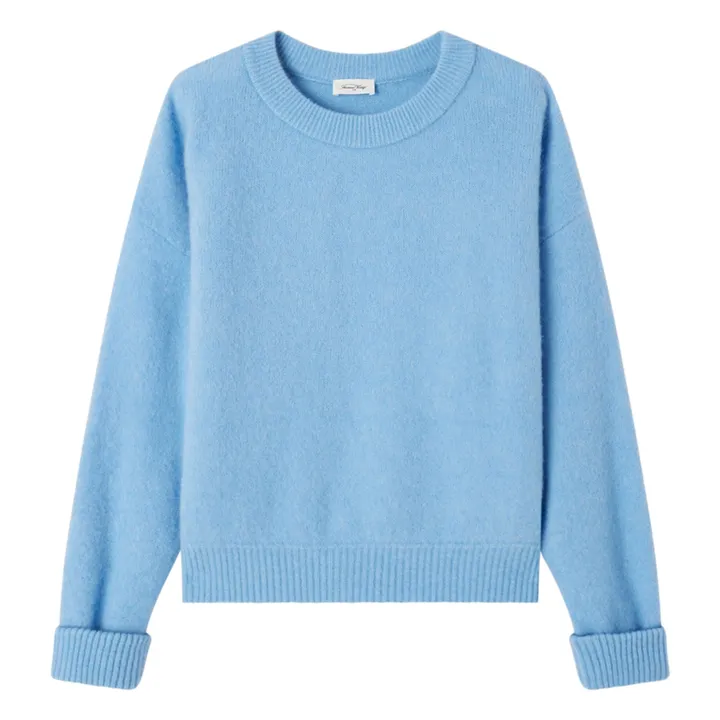 Pull Col Bateau Vitow Alpaga et Laine | Bleu- Image produit n°0
