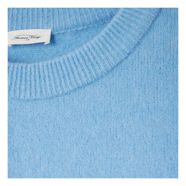 Pullover Bateau-Kragen Vitow Alpaka und Wolle | Blau