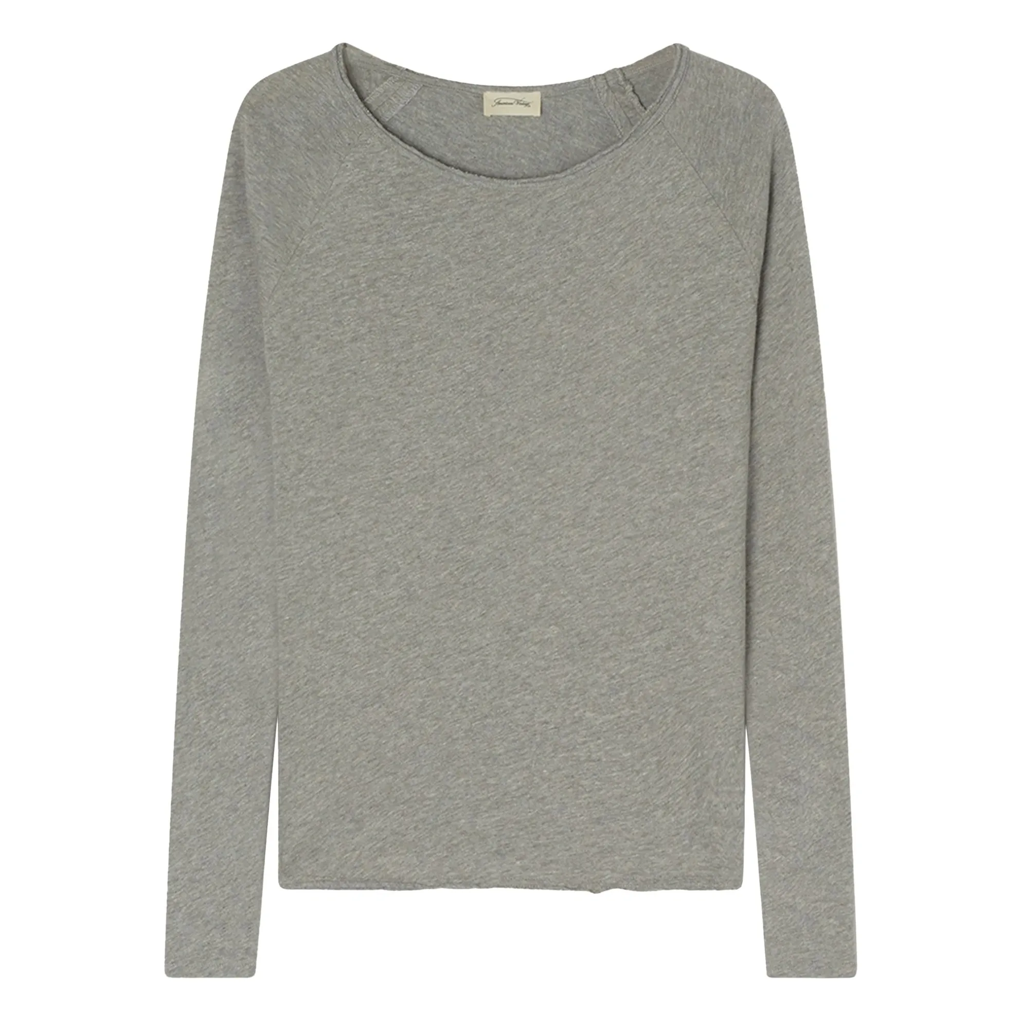 American Vintage Heather Grey Long-Sleeved Boat-Neck T-Shirt Sonoma