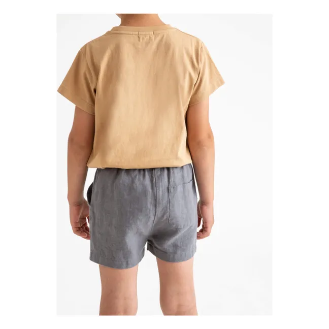 Linen Shorts | Grey blue