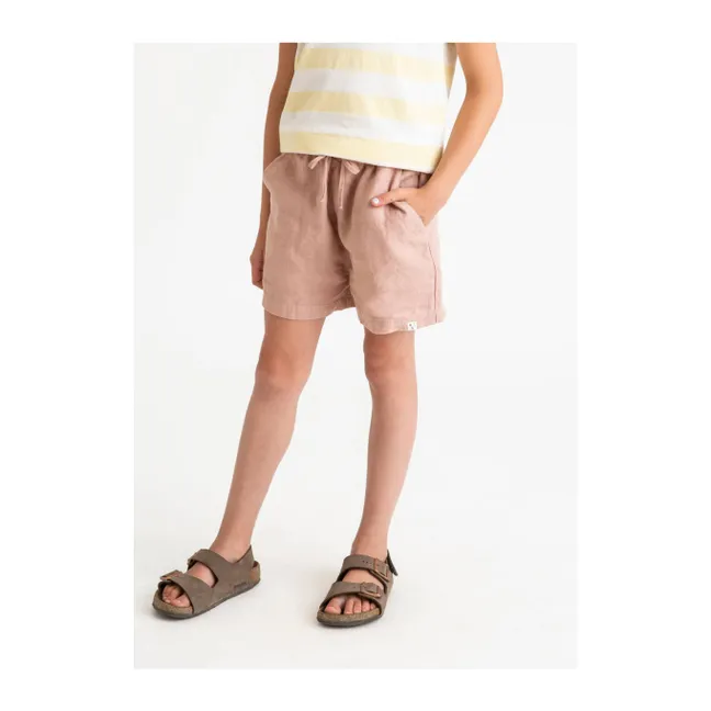 Linen Shorts | Pale pink