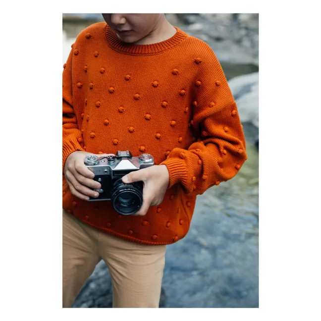 Popcorn sweater | Orange