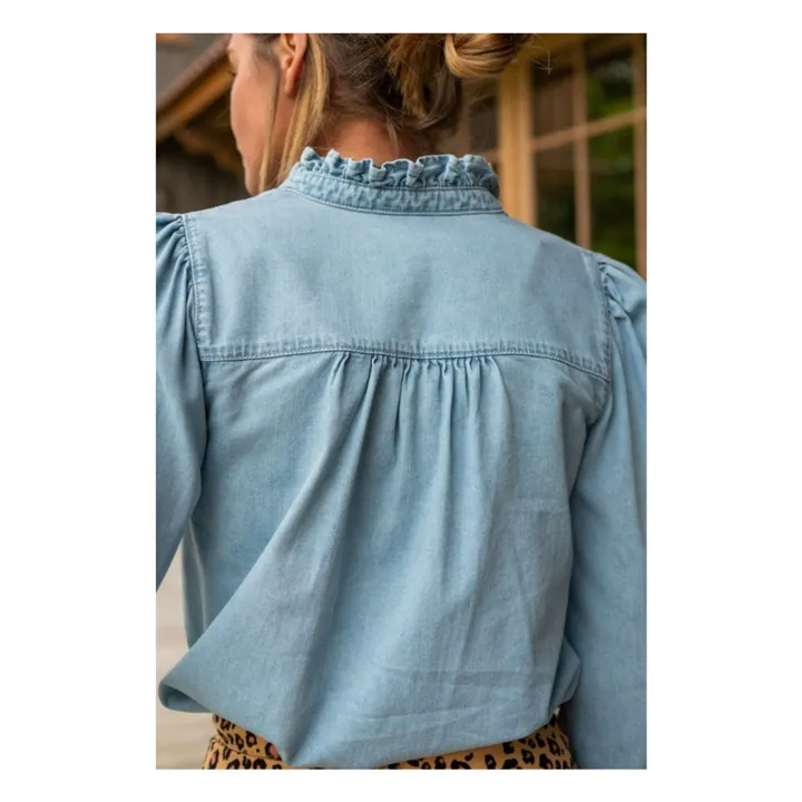 Blouse Coton Ines - Collection Femme | Bleu jean- Image produit n°2