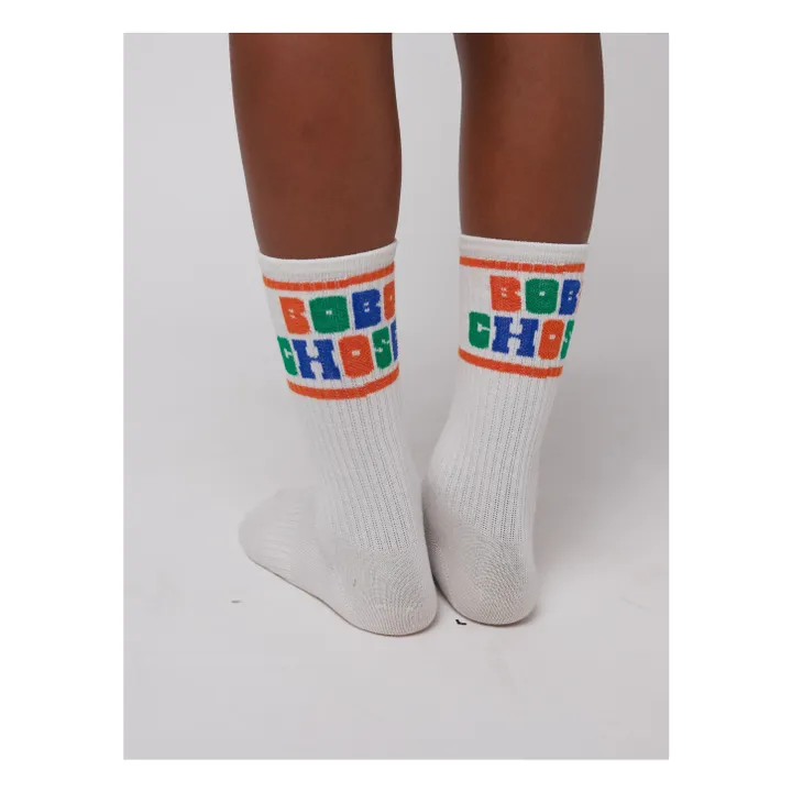 Chaussettes Hautes Bobo Coton Bio | Blanc- Image produit n°1