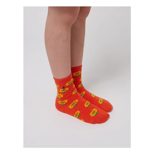 Socken Sonnenblume Bio-Baumwolle | Rot