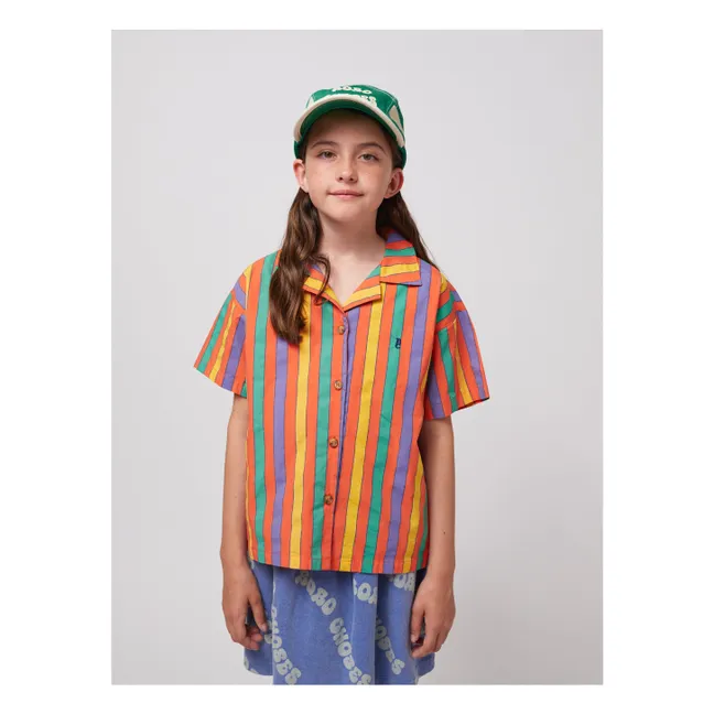 Camicia in cotone biologico a righe | Rosso