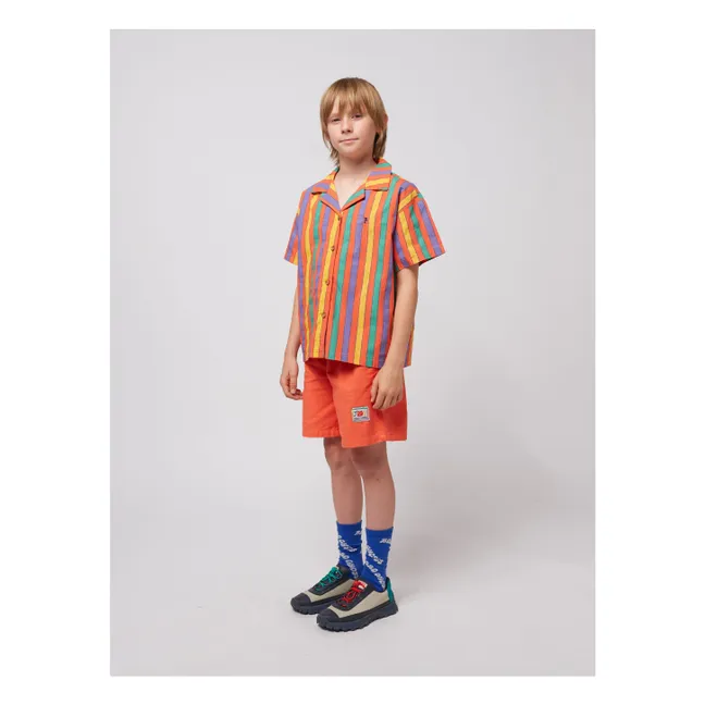 Camicia in cotone biologico a righe | Rosso