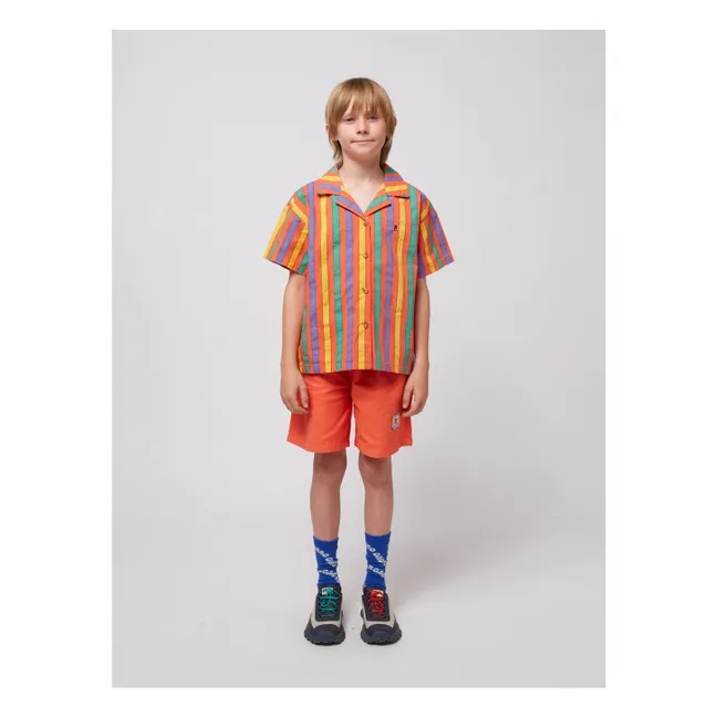 Camicia in cotone biologico a righe | Rosso