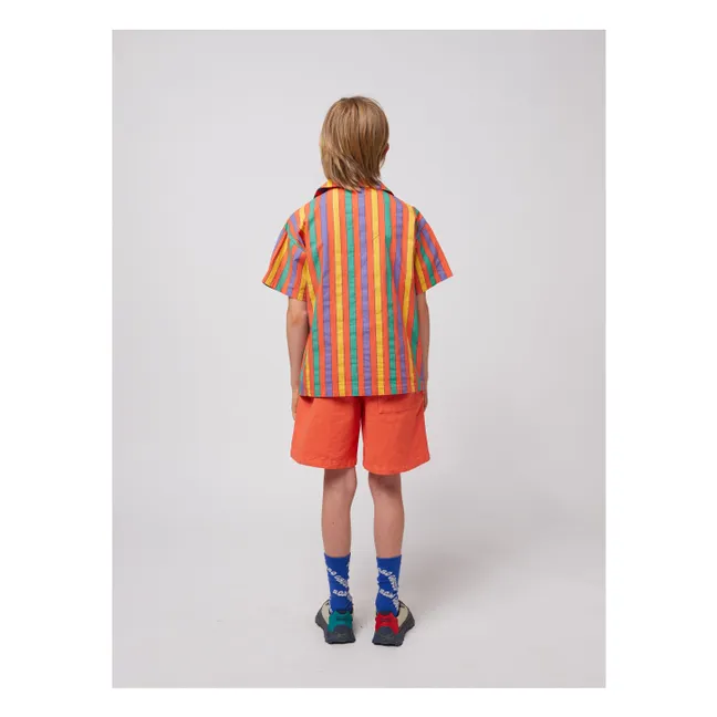 Camicia in cotone biologico a righe | Rosso