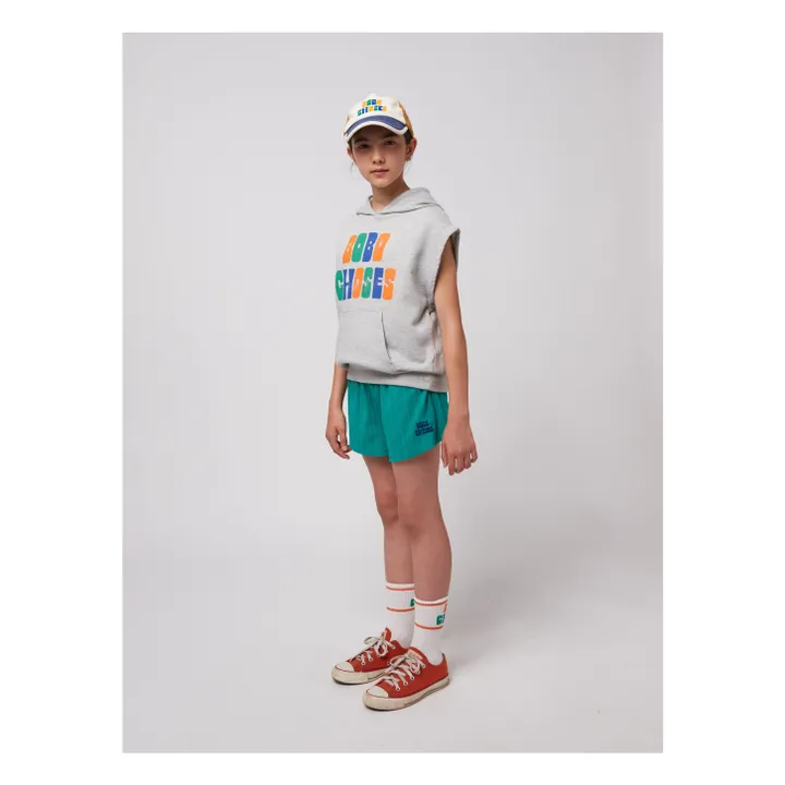 Hoodie Sans Manches Coton Bio | Gris chiné- Image produit n°4