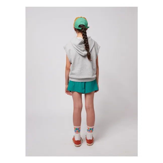 Hoodie Sans Manches Coton Bio | Gris chiné