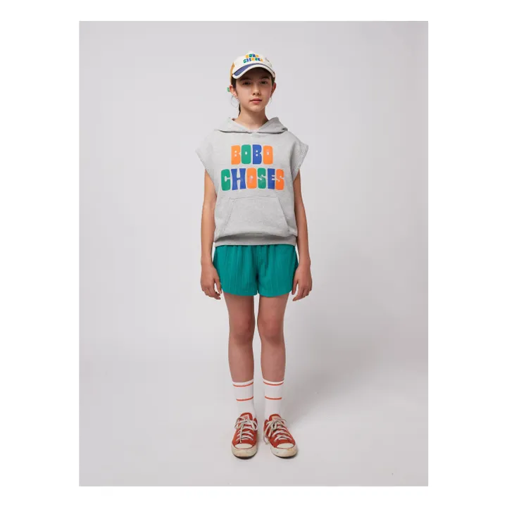 Hoodie Sans Manches Coton Bio | Gris chiné- Image produit n°2