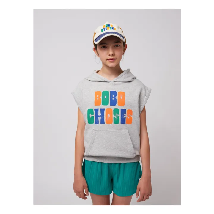 Hoodie Sans Manches Coton Bio | Gris chiné- Image produit n°1