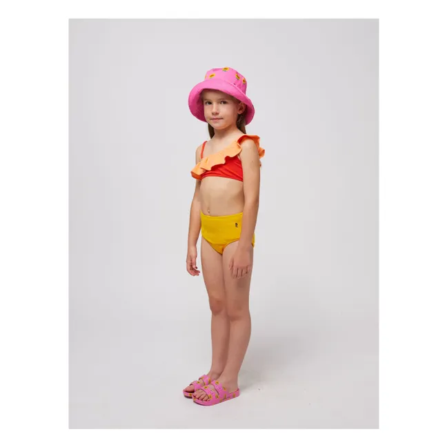 Maillot de Bain Volant Fibres Recyclées | Jaune