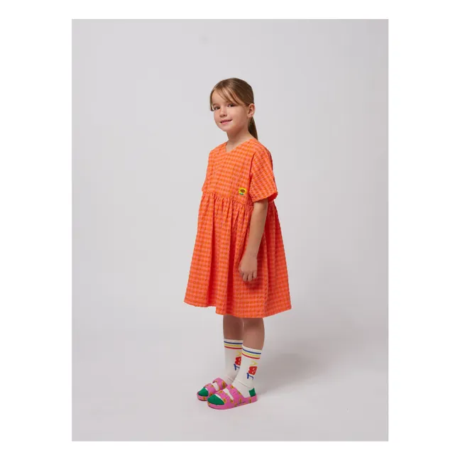 Vichy-Kleid | Korallenfarben