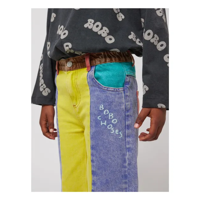 Jeans in cotone organico colorblock | Giallo