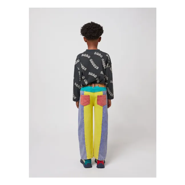 Jeans in cotone organico colorblock | Giallo