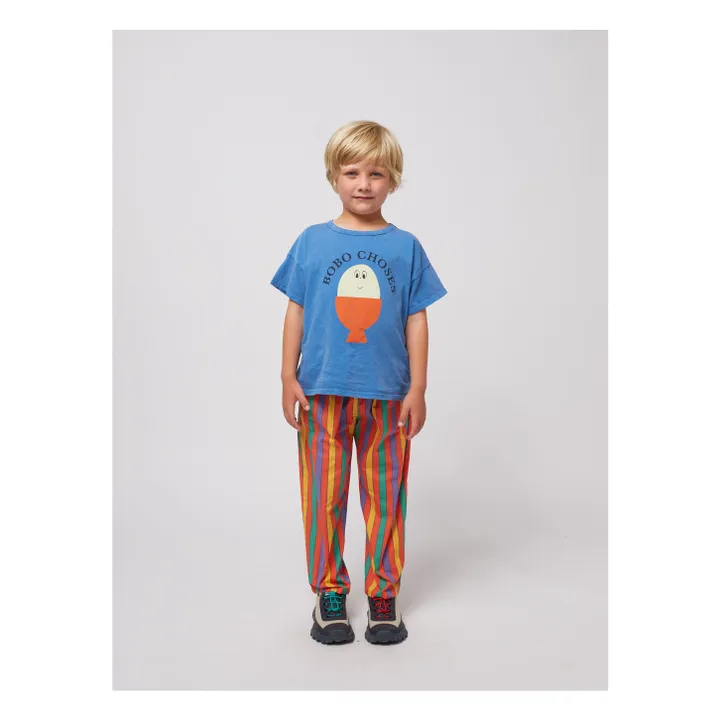 Organic Cotton Stripe Pants | Red- Product image n°1