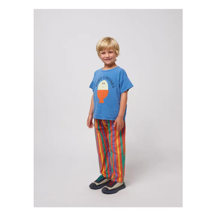 Organic Cotton Stripe Pants | Red- Product image n°2