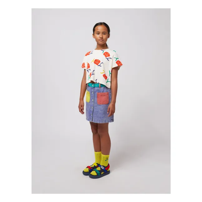 Jupe Colorblock Coton Bio | Bleu