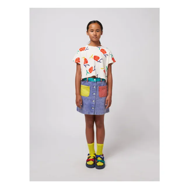 Jupe Colorblock Coton Bio | Bleu