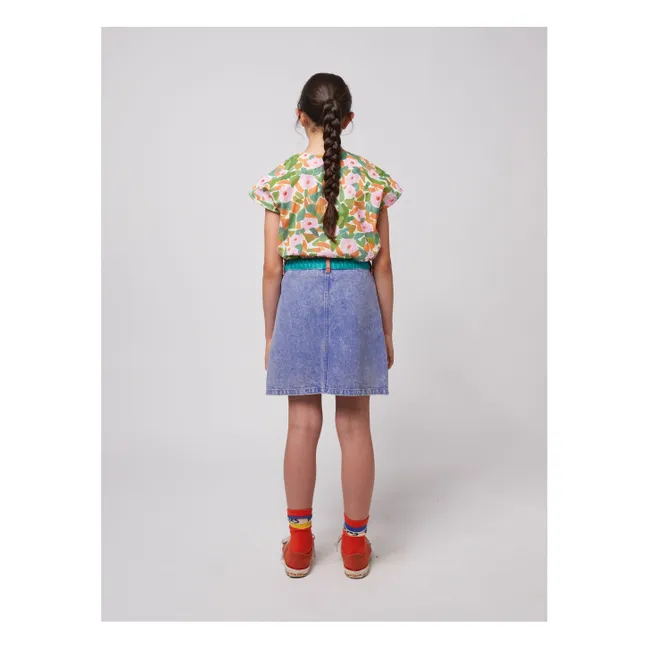 Jupe Colorblock Coton Bio | Bleu