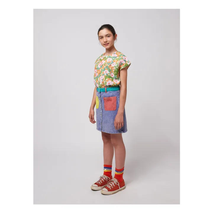 Jupe Colorblock Coton Bio | Bleu- Image produit n°2