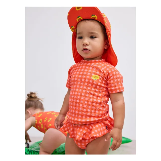 Culotte de Bain Vichy Fibres Recyclées | Corail