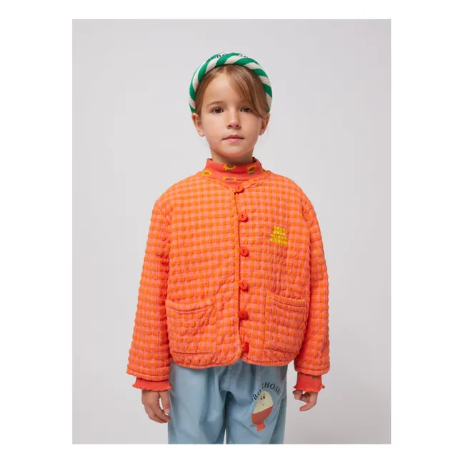 Gingham jacket | Coral