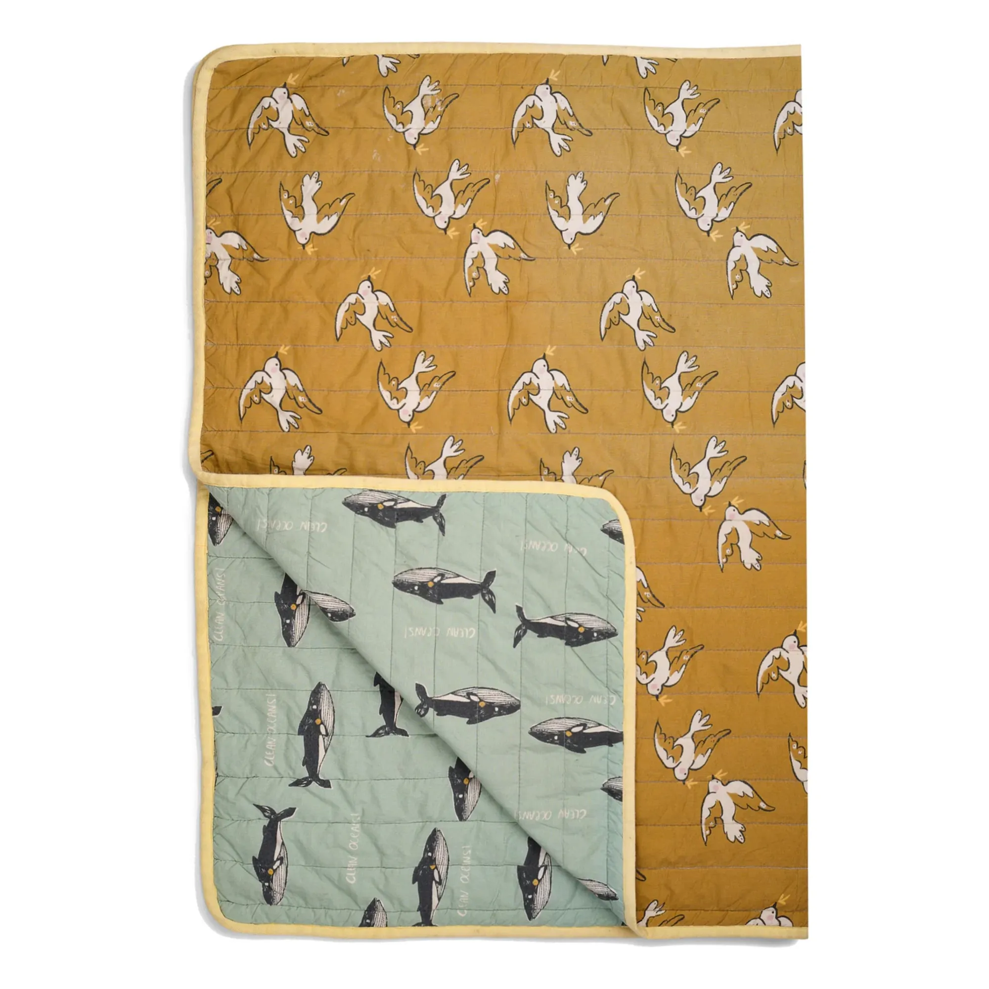 Studio Loco - Couverture matelassée Bird/Whale (Studio Loco) - Couverture