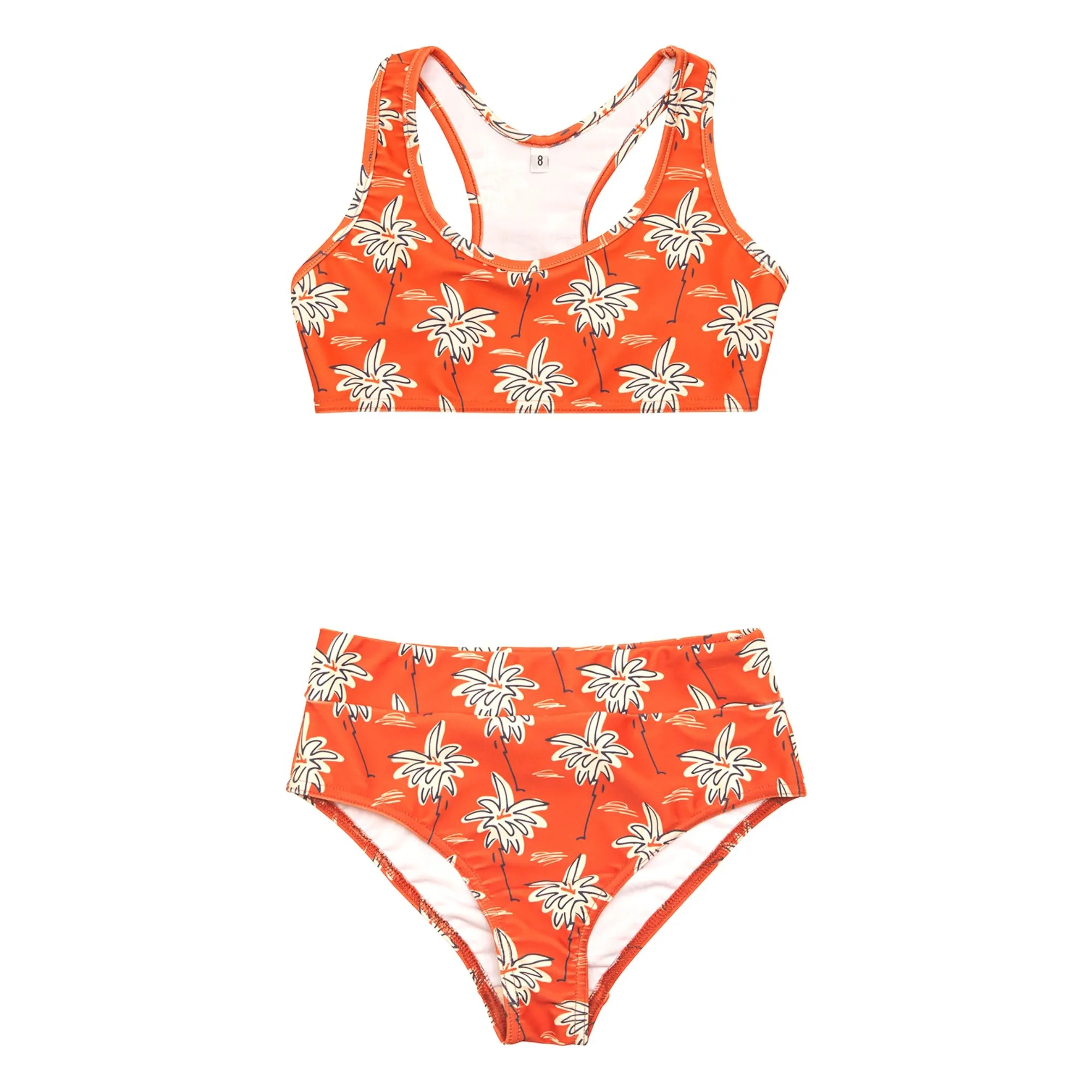 Sunchild Orange Luisa Retro Palm Swimsuit