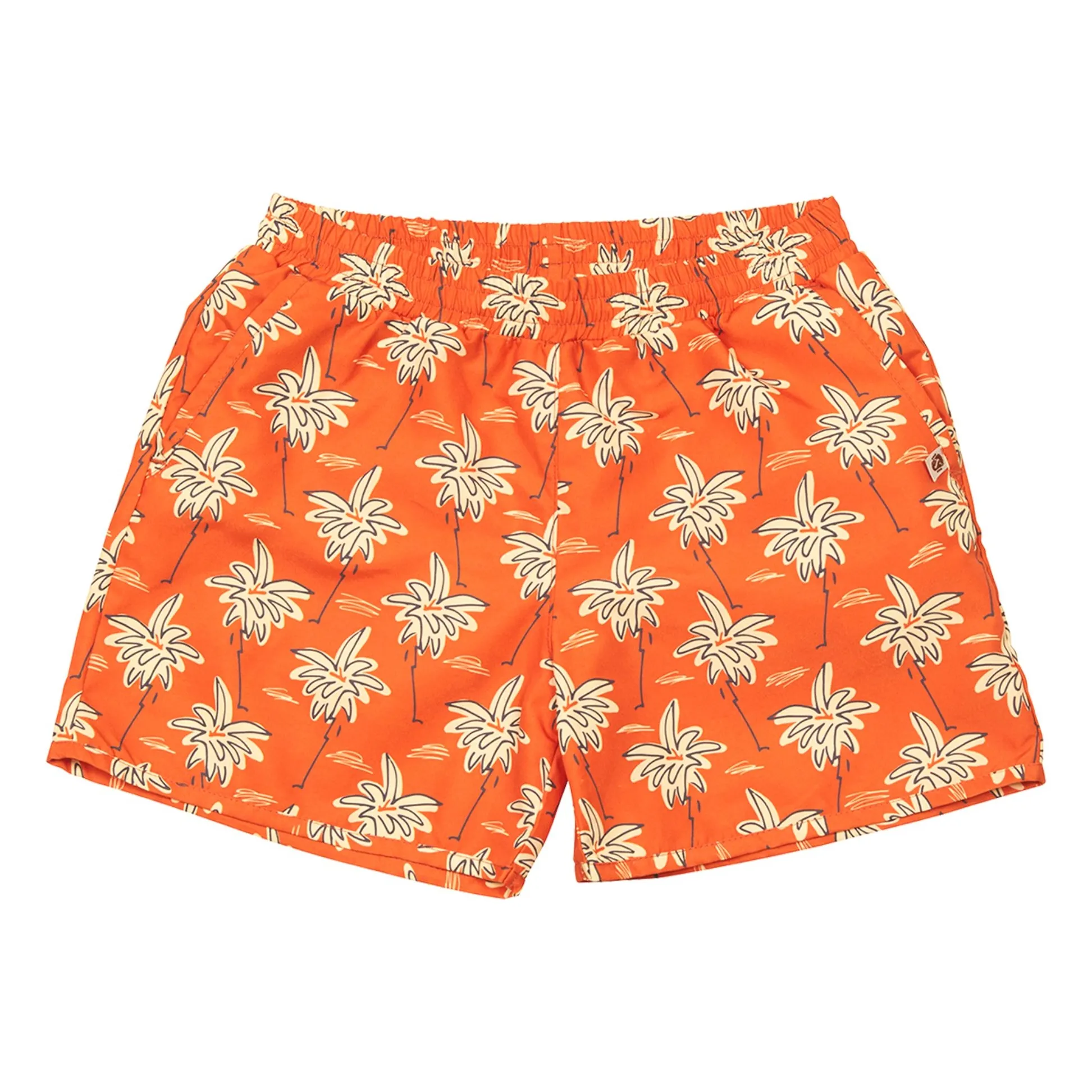 Sunchild Boys Orange Guapi Retro Palm Swim Shorts