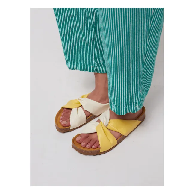 Sandales Color Block Cuir - Collection Femme | Jaune