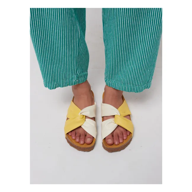 Sandales Color Block Cuir - Collection Femme | Jaune