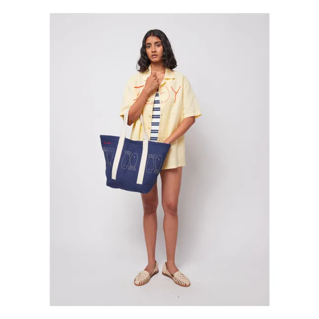 Bolsa de la compra Lucky Fish Algodón orgánico - Colección Mujer | Azul Marino