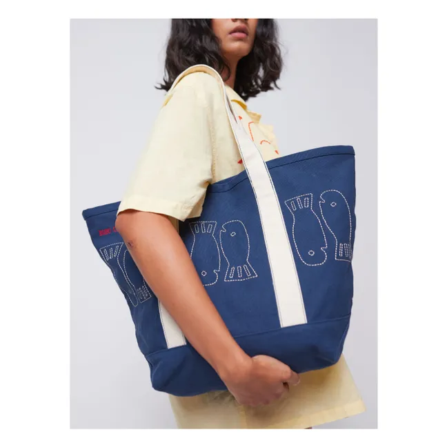 Bolsa de la compra Lucky Fish Algodón orgánico - Colección Mujer | Azul Marino