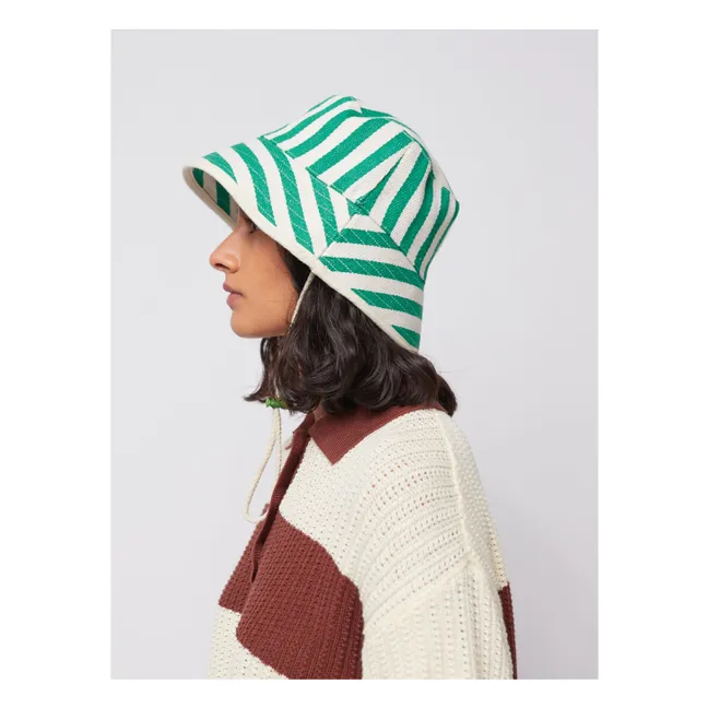 Bob a righe in cotone riciclato - Collezione donna | Verde