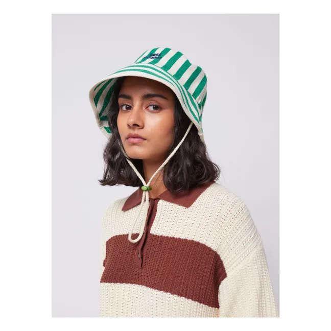 Bob a righe in cotone riciclato - Collezione donna | Verde