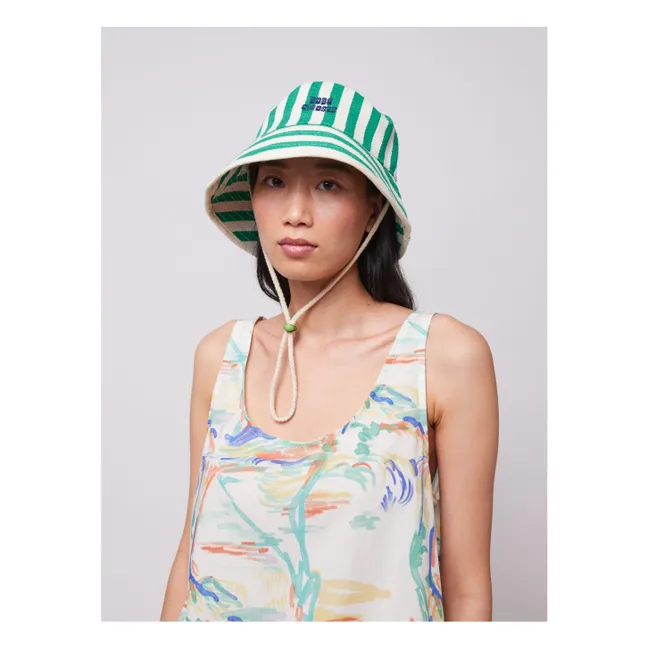 Bob a righe in cotone riciclato - Collezione donna | Verde