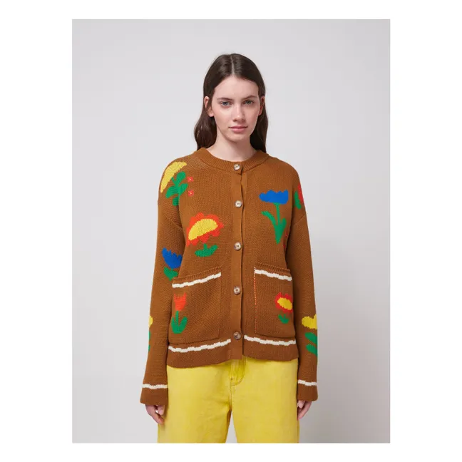 Garden Party Organic Cotton Cardigan - Women's Collection | Brown