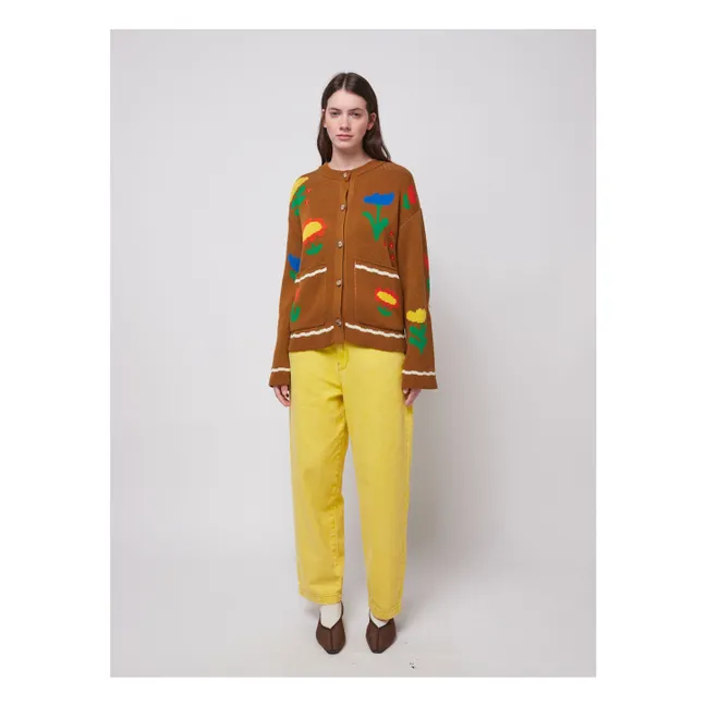 Garden Party Organic Cotton Cardigan - Women's Collection | Brown