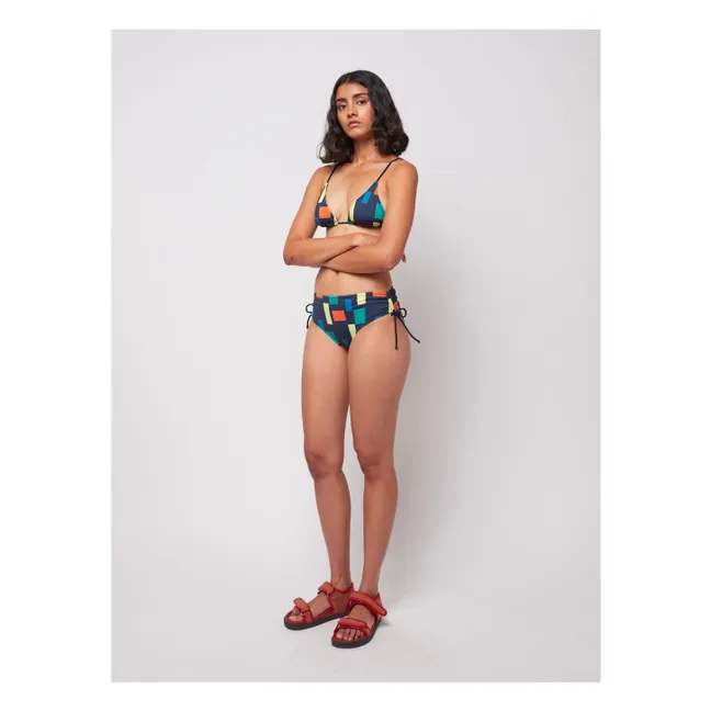 Color Block Recycled Fiber Swimsuit Top - Women's Collection | Navy blue