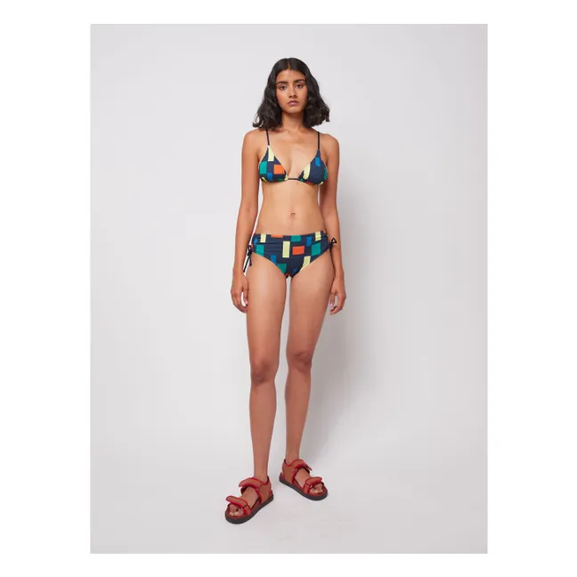 Color Block Recycled Fiber Swimsuit Top - Women's Collection | Navy blue